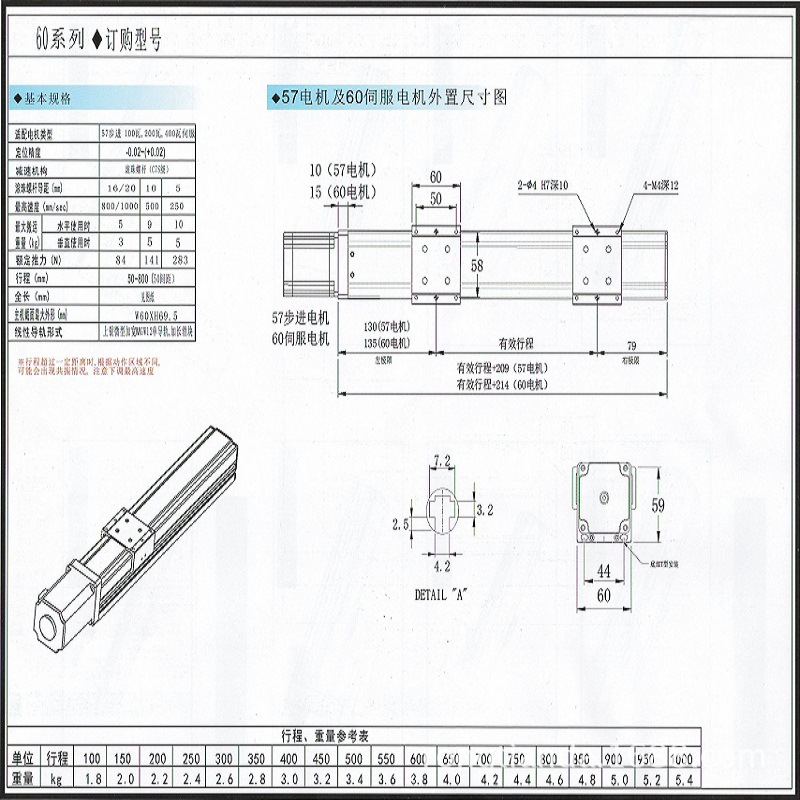 6-60丝杆型电机外置