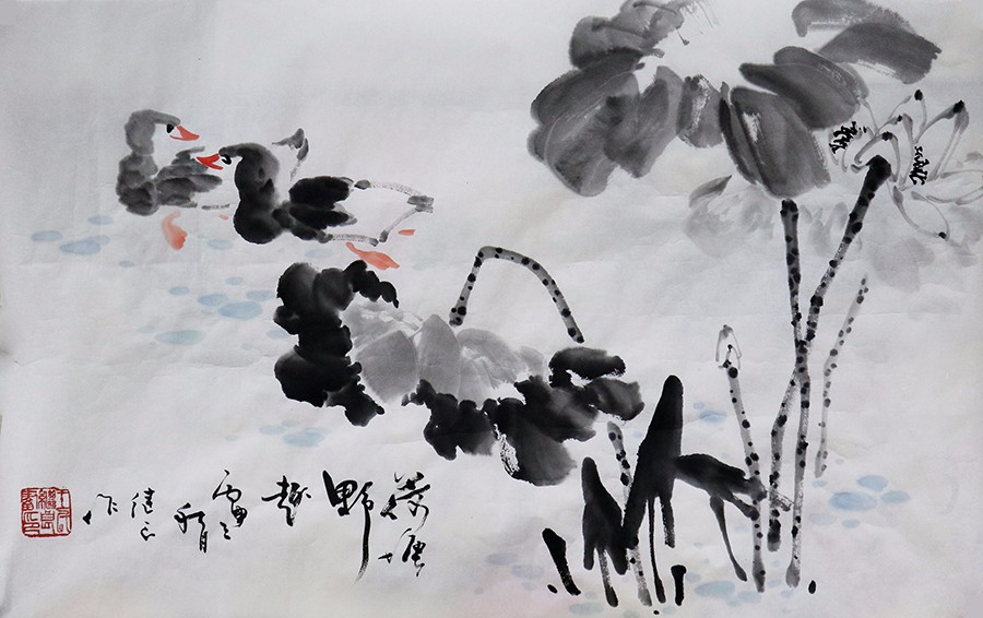 E荷塘野趣 王继良 100x50cm 副本.jpg